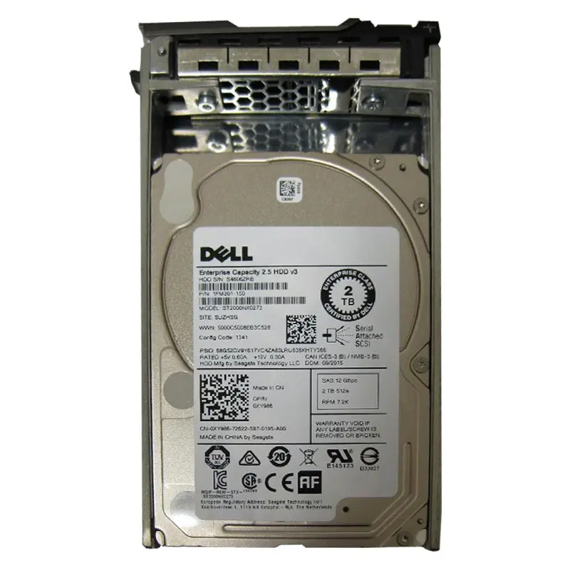 XY986.jpg Dell - 2TB 7.2K SAS 12.0Gbps 2.5" 128MB Cache Hard Drive - XY986 - Image 1