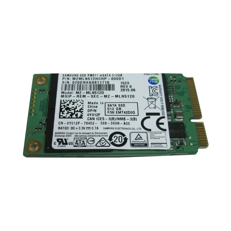 Y012F.jpg Dell - 512GB mSATA SSD - Y012F - Image 1