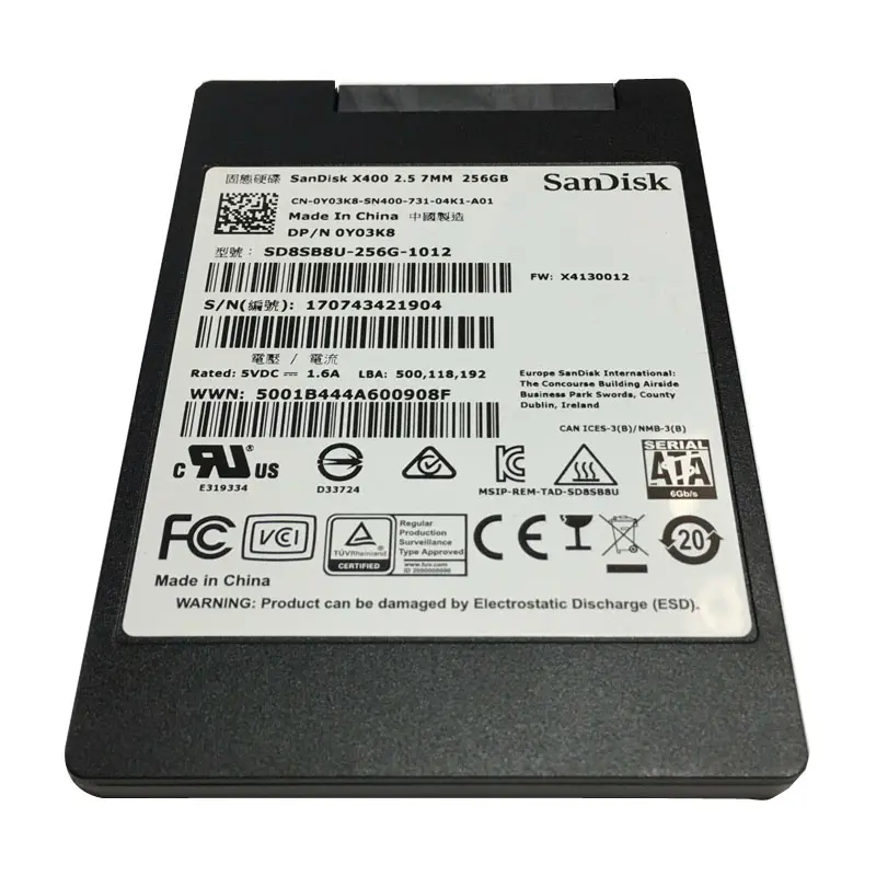 Y03K8.jpg Dell - 256GB SATA 2.5" SSD - Y03K8 - Image 1