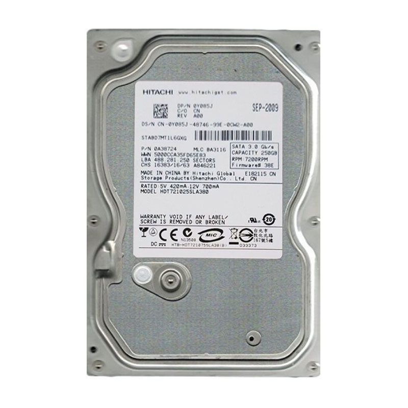 Dell - 250GB 7.2K SATA 3.5" Hard Drive - Y085J