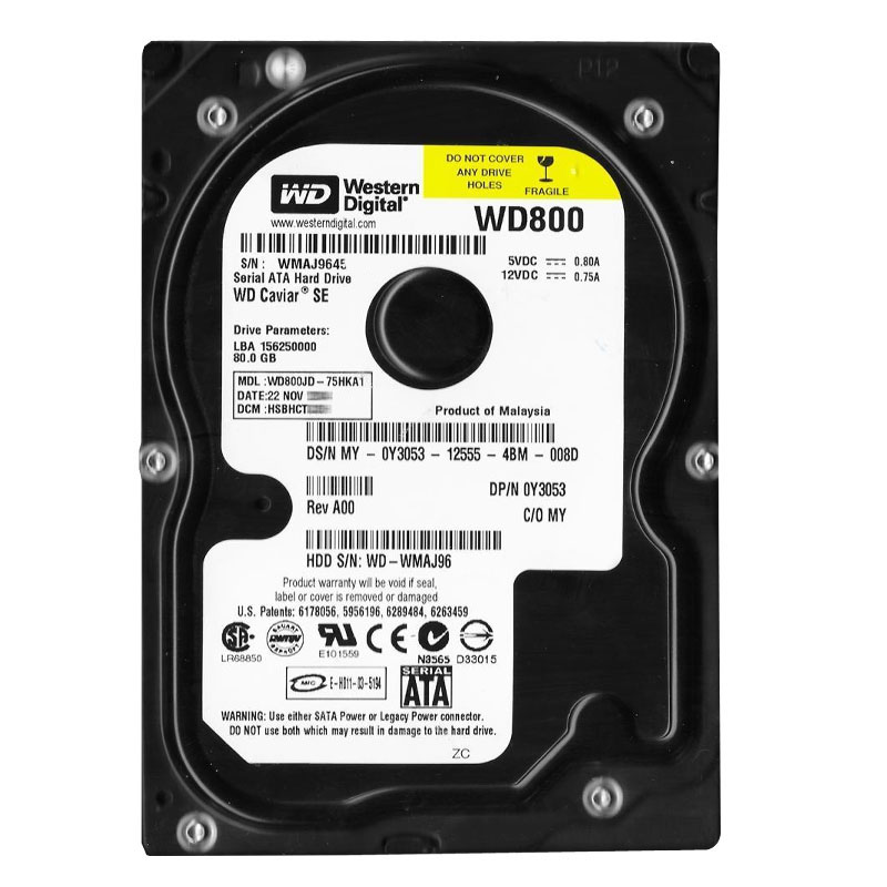 Dell - 80GB 7.2K SATA 3.5" 8MB Cache Hard Drive - Y3053