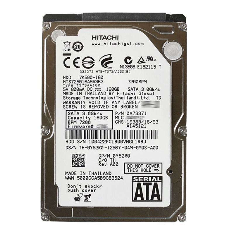 Dell - 160GB 7.2K SATA 2.5" Hard Drive - Y52R0