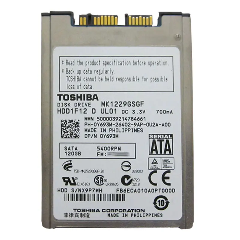 Y693M.jpg Dell - 120GB 5.4K SATA 1.8" 8MB Cache Hard Drive - Y693M - Image 1
