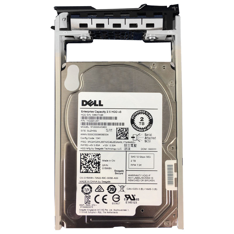 Dell - 2TB 7.2K SAS 12.0Gbps 2.5" 128MB Cache Hard Drive - Y6W8N