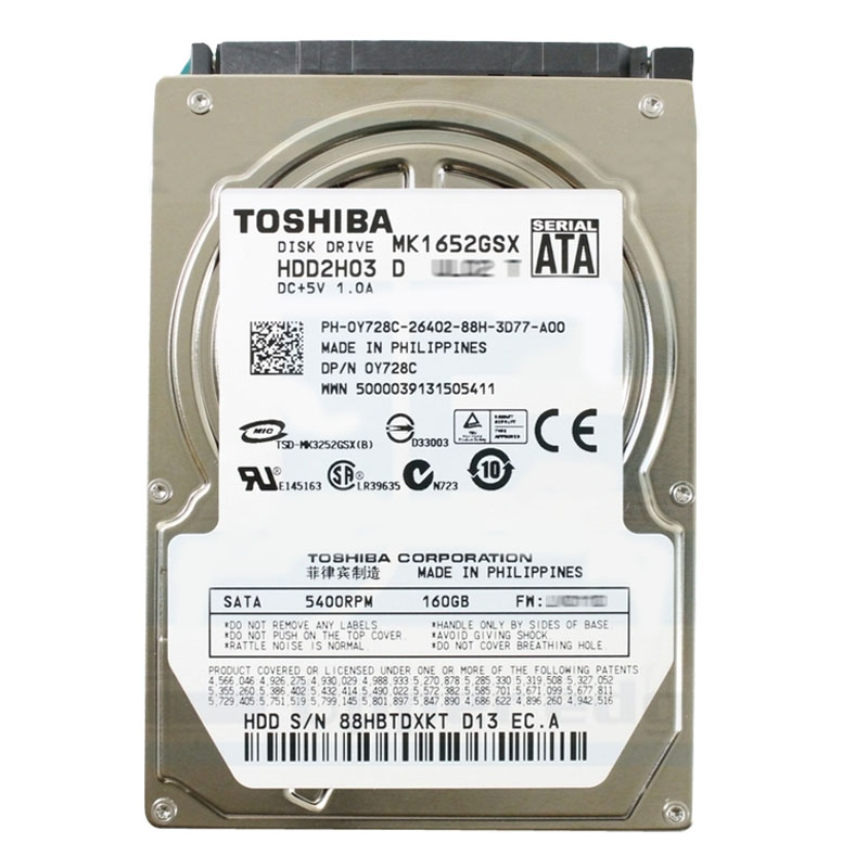 Dell - 160GB 5.4K SATA 2.5" Hard Drive - Y728C