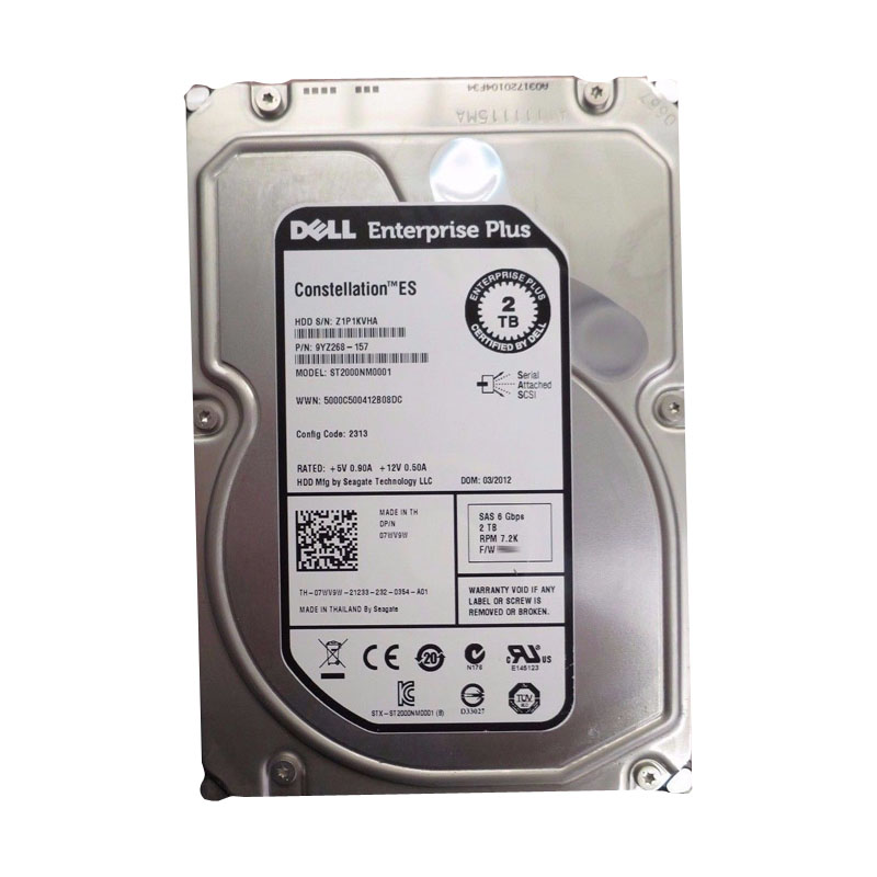 Dell - 2TB 7.2K SAS 3.5" Hard Drive - Y79JP