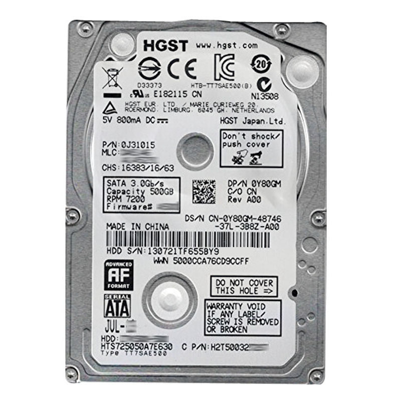 Dell - 500GB 7.2K SATA 2.5" Hard Drive - Y80GM