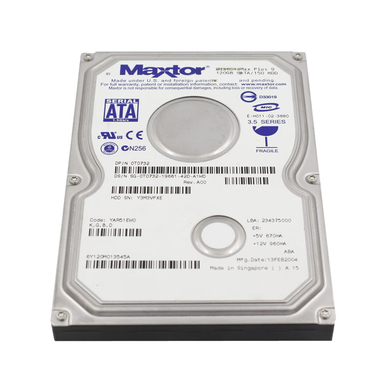 Maxtor - 120GB 7200RPM SATA 3.5Inch Hard Drive - YAR51EW0