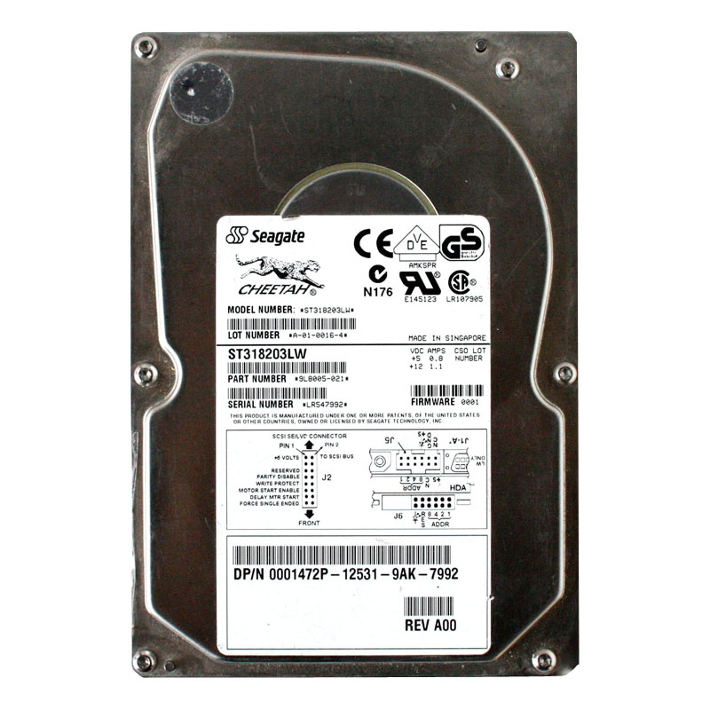 Dell 0001472P - 18.2GB 68-Pins Ultra2 Hard Drive