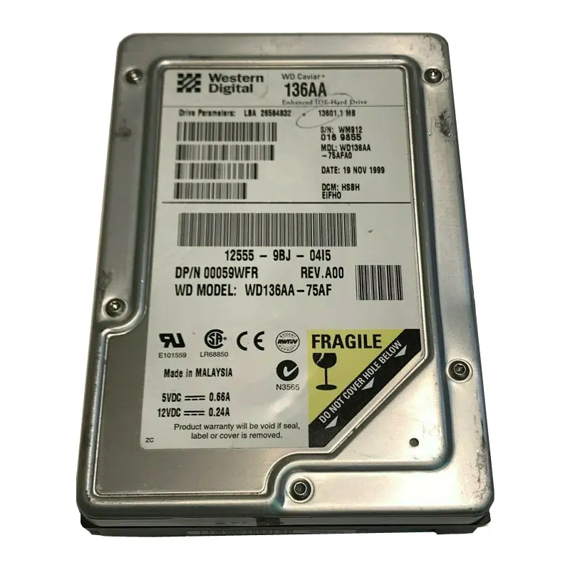 00059WFR.jpg Dell 00059WFR - 13.6GB IDE 3.5" Hard Drive - Image 1