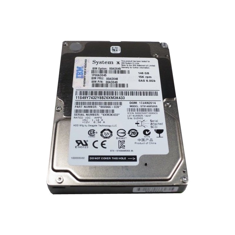 00AD046.jpg 00AD046 IBM - 146GB 15K SAS 6.0Gbps 2.5" Hard Drive - Image 1