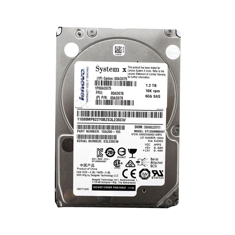 00AD076.jpg 00AD076 IBM - 1.2TB 10K SAS 2.5" Hard Drive - Image 1