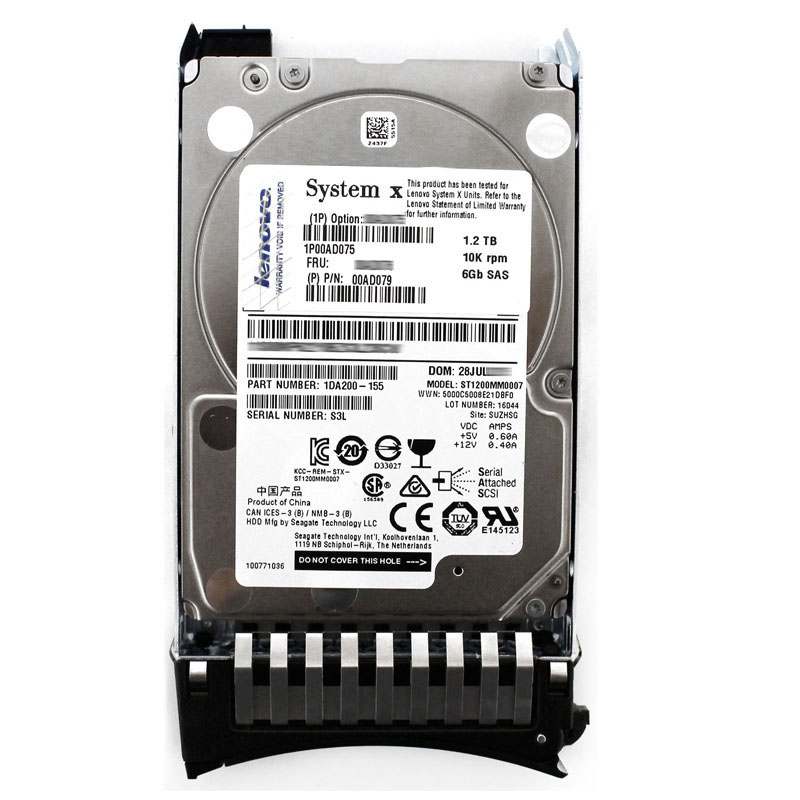Lenovo 00AD079 - 1.2TB 10K SAS 6.0Gbps 2.5" Hard Drive