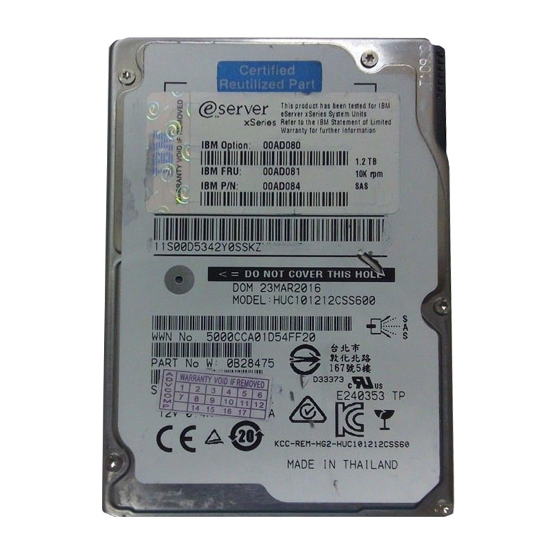 IBM 00AD080 - 1.2TB 10000RPM 2.5-Inch SAS 6GBPS Hard Drive
