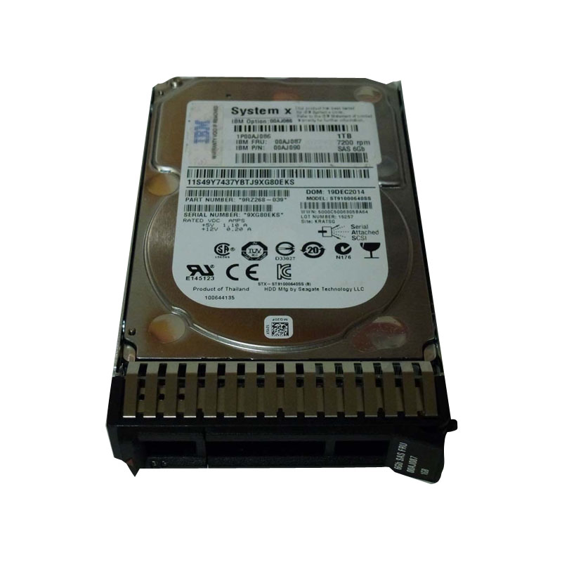 00AJ090.jpg 00AJ090 IBM - 1TB 7.2K SAS 2.5" Hard Drive - Image 1