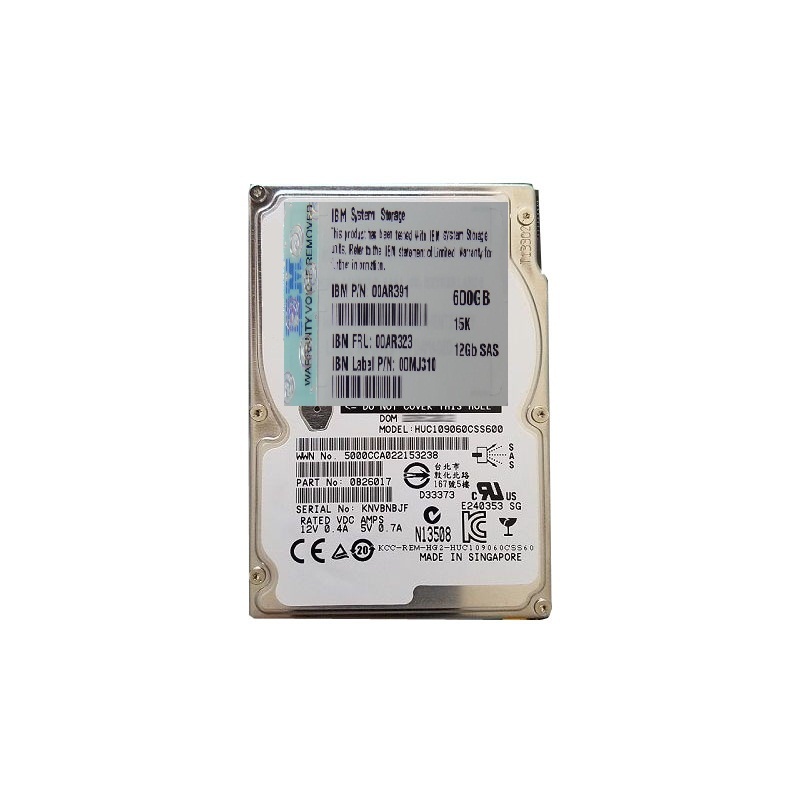 IBM 00AR391 - 600GB 15 SAS 2.5" Hard Drive