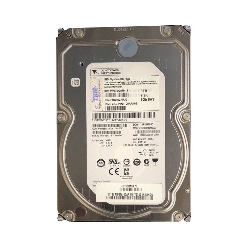 00AR486.jpg 00AR486 IBM - 3TB 7.2K SAS 3.5" Hard Drive - Image 1