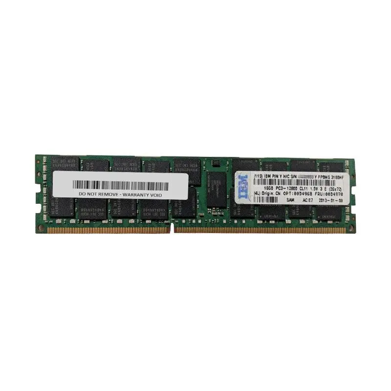 00D4967.jpg IBM 00D4967 - 16GB DDR3 PC3-12800 ECC Registered 240-Pins Memory - Image 1