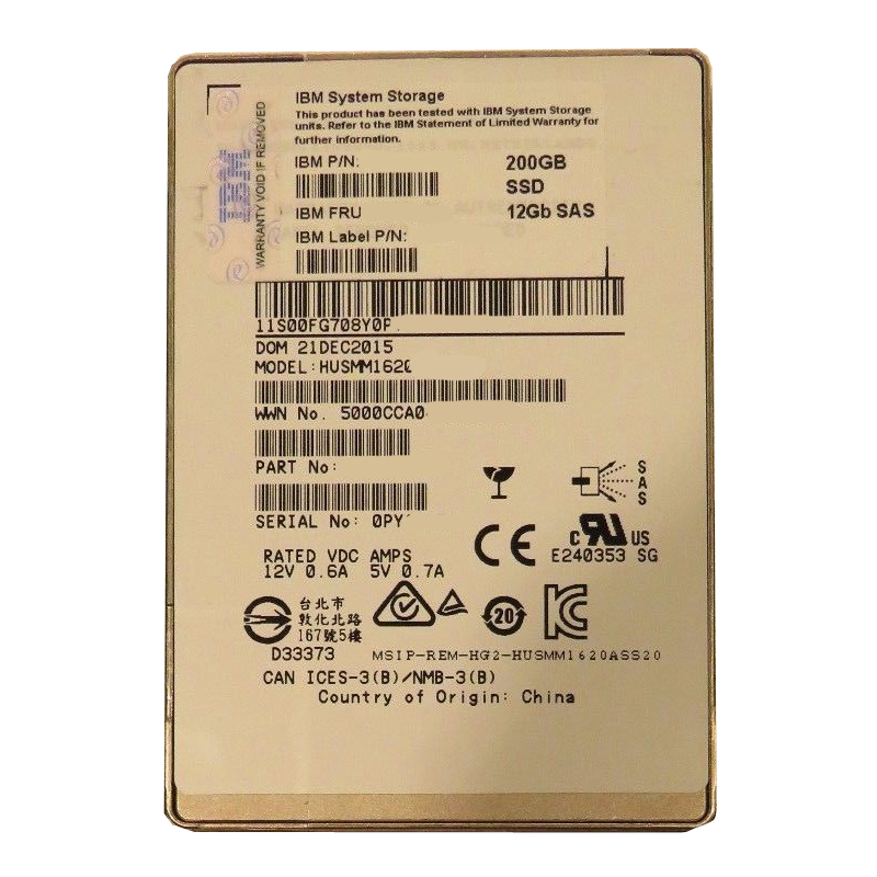 00FG708.jpg IBM 00FG708 - 200GB SAS 2.5" SSD - Image 1