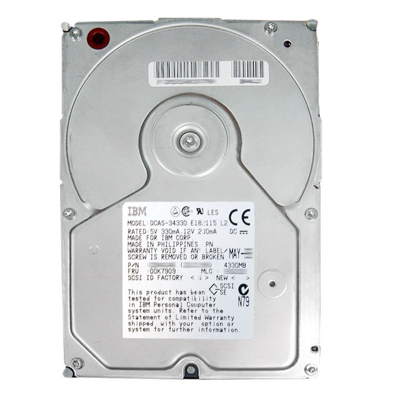 00K7909.jpg IBM 00K7909 - 4.33GB 68-PIN SCSI 3.5" Hard Drive - Image 1