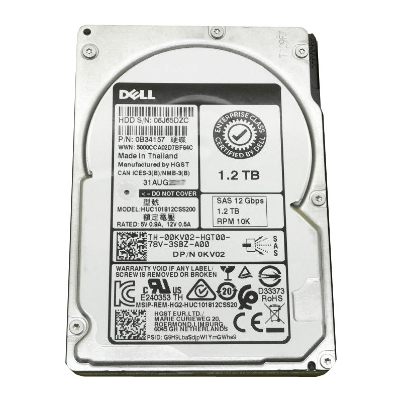 Dell 00KV02 - 1.2TB 10 SAS 2.5" 128MB Hard Drive