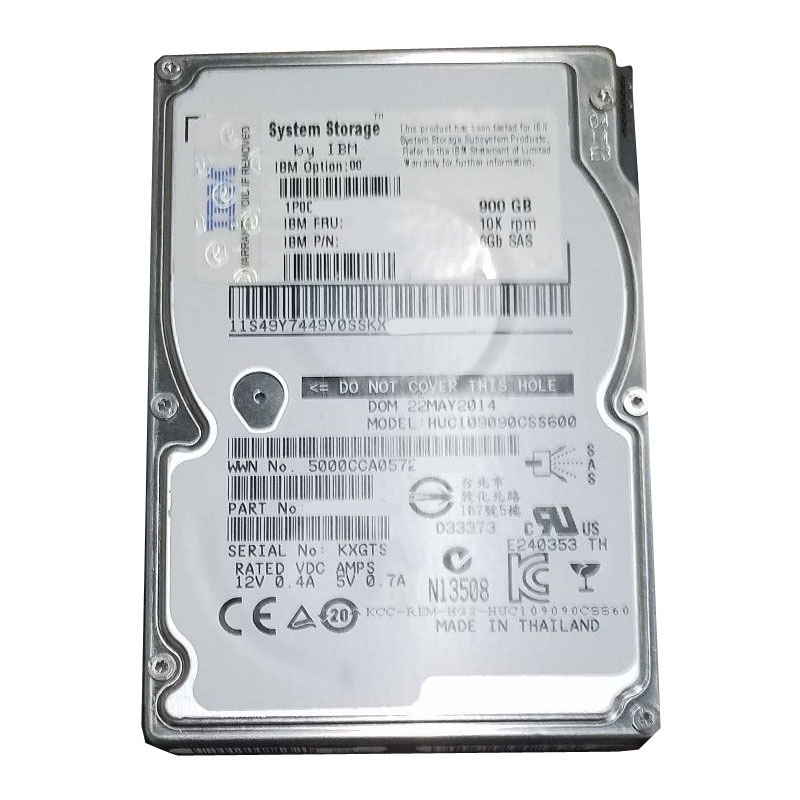 00MJ131 IBM - 900GB 10K SAS 6.0Gbps 3.5" Hard Drive