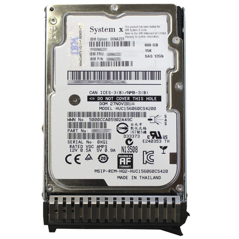 IBM 00NA231 - 600GB 15K SAS 12.0Gbps 2.5" Hard Drive