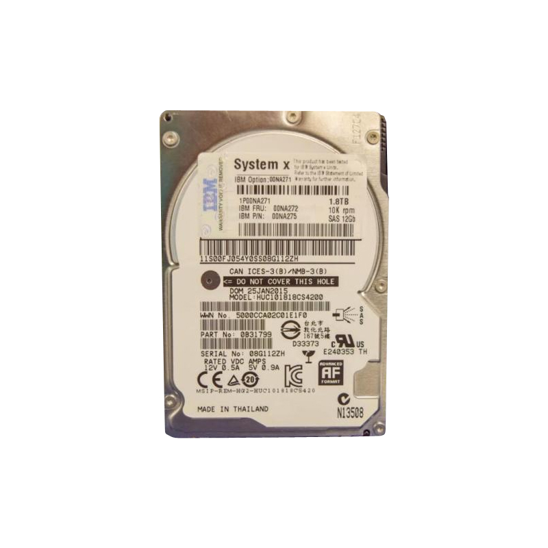00NA275 IBM - 1.8TB 10K SAS 12Gbps 2.5" Hard Drive