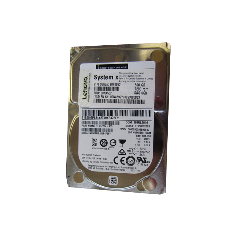 00NA592.jpg 00NA592 IBM - 500GB 7.2K SAS 6.0Gbps 2.5" Hard Drive - Image 1