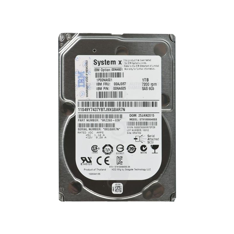 00NA601 IBM - 1TB 7.2K SAS 6.0Gbps 2.5" Hard Drive