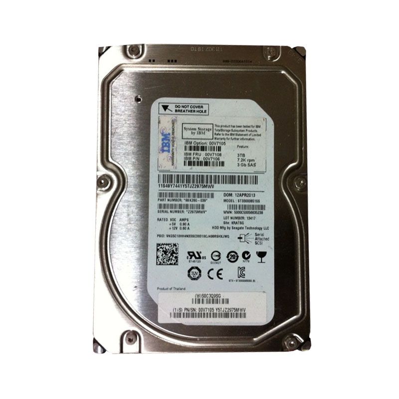IBM 00V7105 - 3TB 7.2K SAS 3.5" Hard Drive
