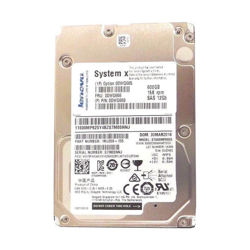 00WG666 IBM - 600GB 15K SAS 12Gbps 2.5" Hard Drive