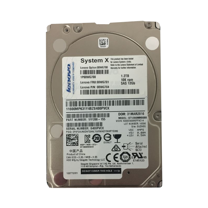 00WG701 IBM - 1.2TB 10K SAS 12Gbps 2.5" Hard Drive