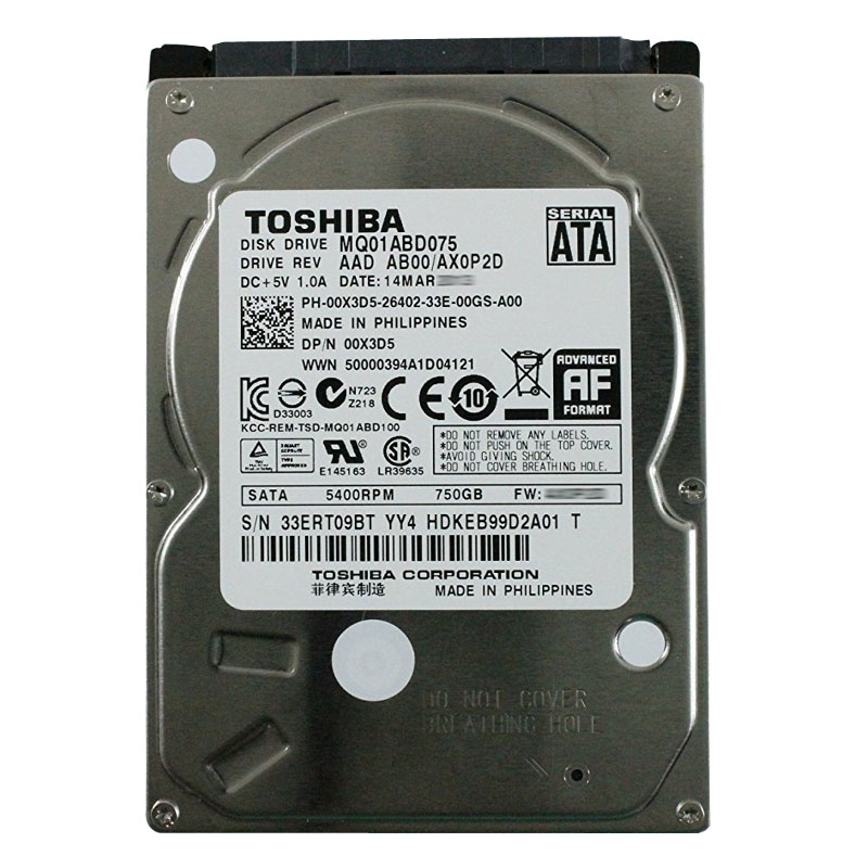 Dell 00X3D5 - 750GB 5.4K SATA 2.5" Hard Drive
