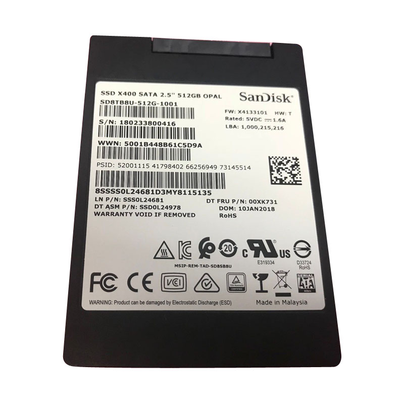Lenovo 00XK731 - 512GB SATA 2.5" SSD