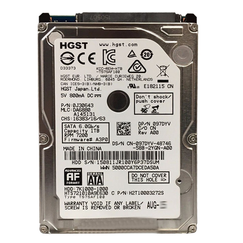 Dell 097DYV - 1TB 7.2K SATA 6.0Gbps 2.5" Hard Drive