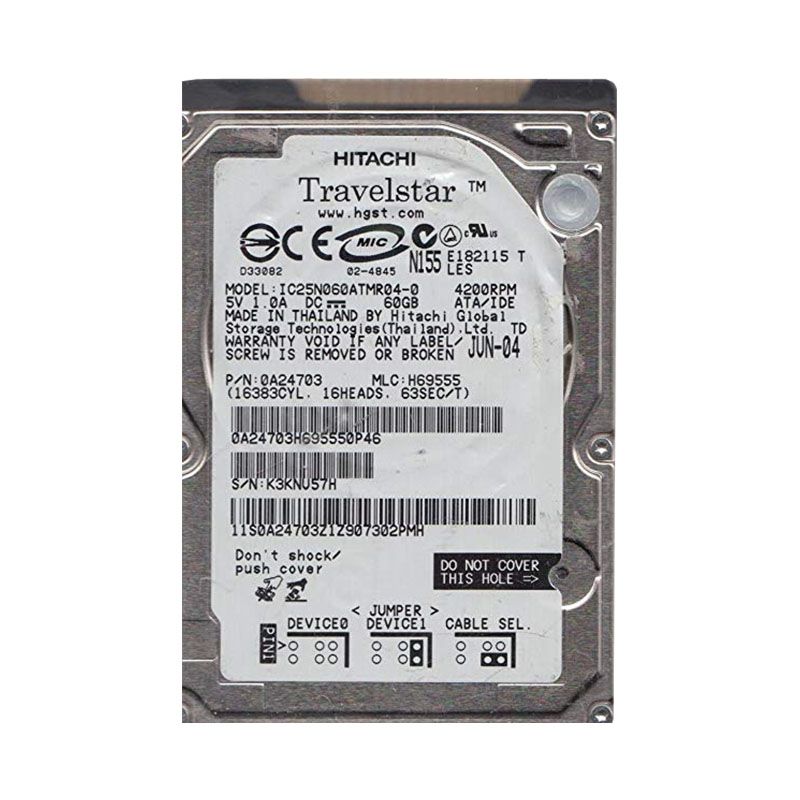 0A24703.jpg IBM 0A24703 - 60GB 4.2K IDE 2.5" Hard Drive - Image 1