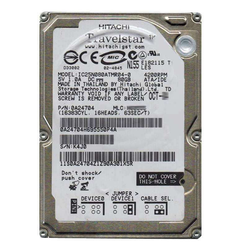 Hitachi 0A24704 - 80GB 4.2K IDE 2.5" Hard Drive