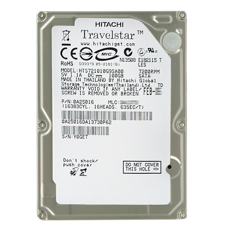 Hitachi 0A25016 - 100GB 7.2K SATA 1.5Gbps 2.5Inch 8MB Cache Hard Drive