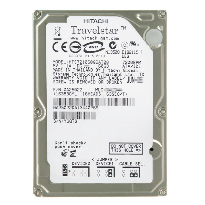 Hitachi 0A25022 - 60GB 7.2K IDE 2.5Inch 8MB Cache Hard Drive