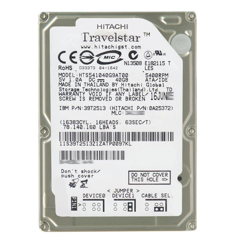 Hitachi 0A25372 - 40GB 5.4K ATA/100 2.5Inch 8MB Cache Hard Drive