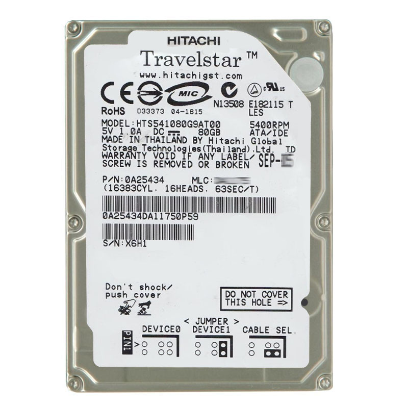 Hitachi 0A25434 - 80GB 5.4K ATA/100 2.5Inch 8MB Cache Hard Drive