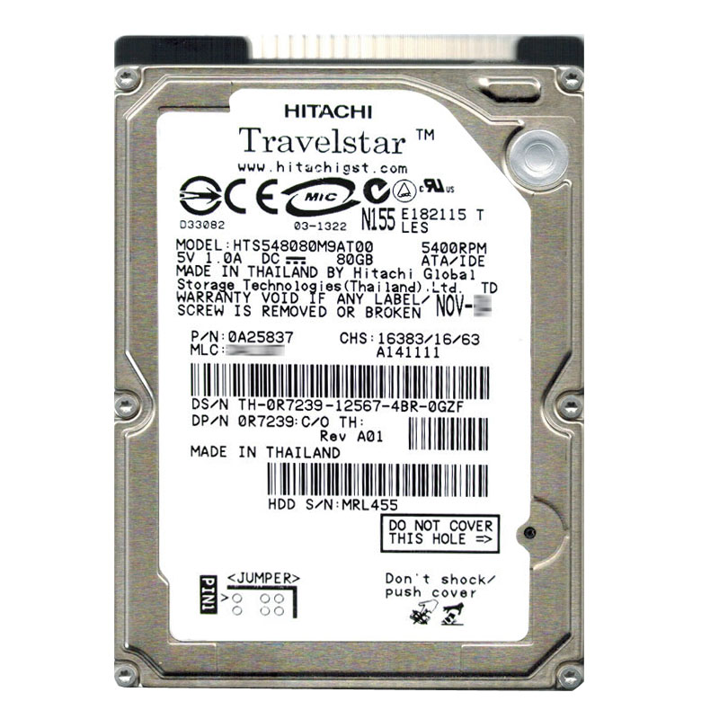 Hitachi 0A25837 - 80GB 5.4K IDE 2.5Inch 8MB Cache Hard Drive