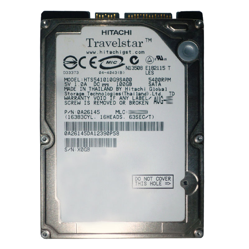Hitachi 0A26145 - 100GB 5.4K SATA 1.5Gbps 2.5Inch 8MB Cache Hard Drive