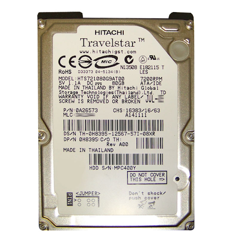 Hitachi 0A26573 - 80GB 7.2K IDE 2.5Inch 8MB Cache Hard Drive