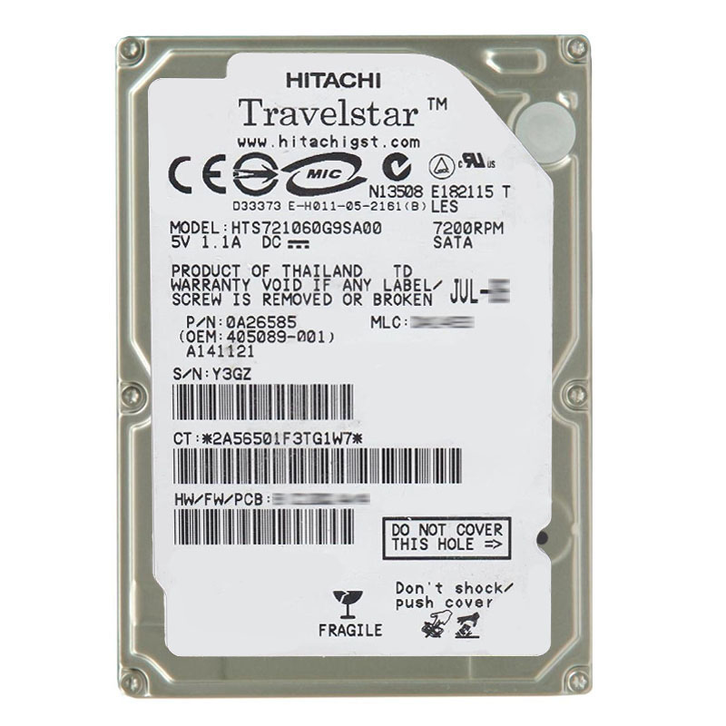 Hitachi 0A26585 - 60GB 7.2K SATA 1.5Gbps 2.5Inch 8MB Cache Hard Drive