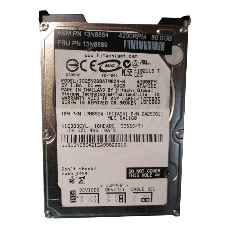 0A26901.jpg IBM 0A26901 - 80GB 4.2K IDE 2.5" Hard Drive - Image 1