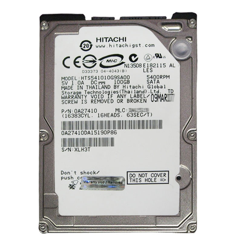 Hitachi 0A26930 - 100GB 5.4K SATA 1.5Gbps 2.5Inch 8MB Cache Hard Drive