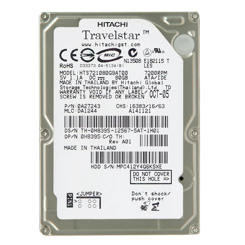 Hitachi 0A27243 - 80GB 7.2K IDE 2.5Inch 8MB Cache Hard Drive