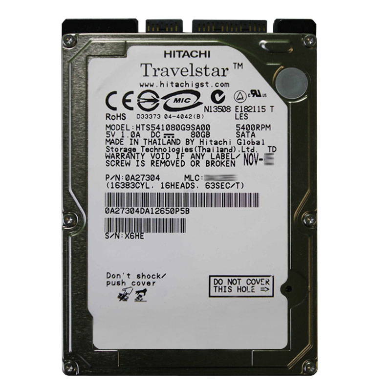 Hitachi 0A27304 - 80GB 5.4K SATA 1.5Gbps 2.5Inch 8MB Cache Hard Drive